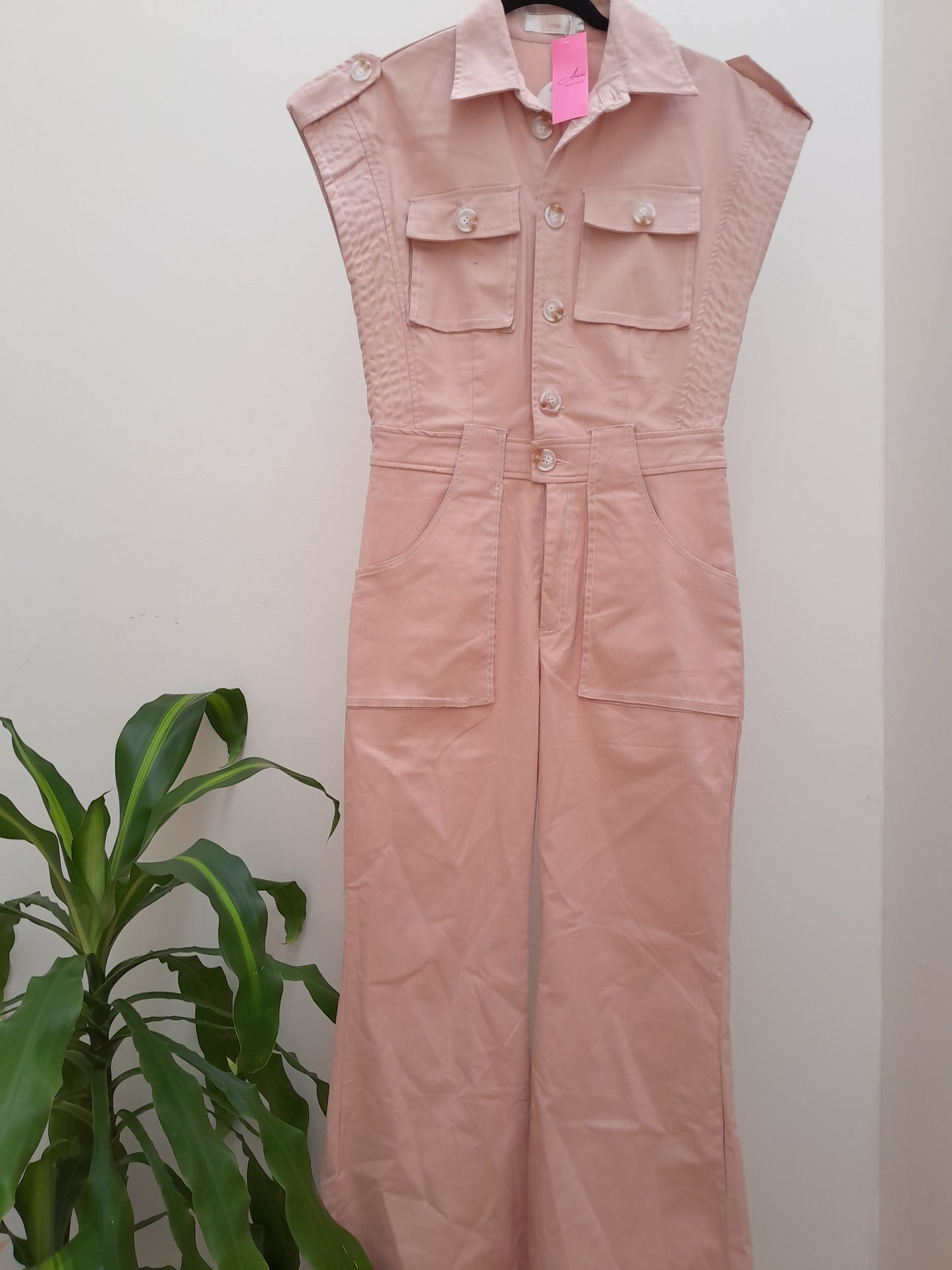 Jumpsuit denim rosa