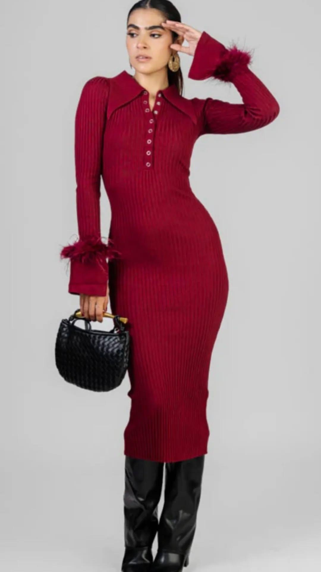 Vestido punto Burgundy