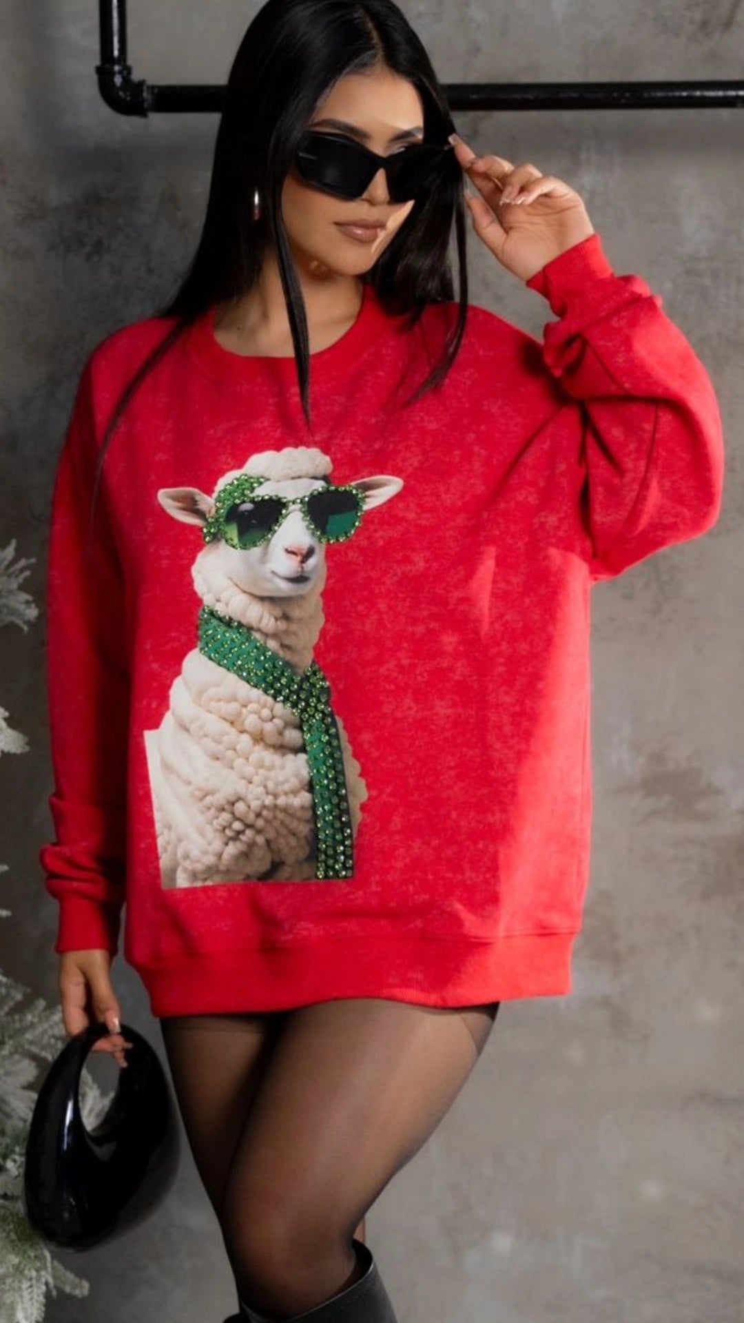 Sudadera roja estampado llama