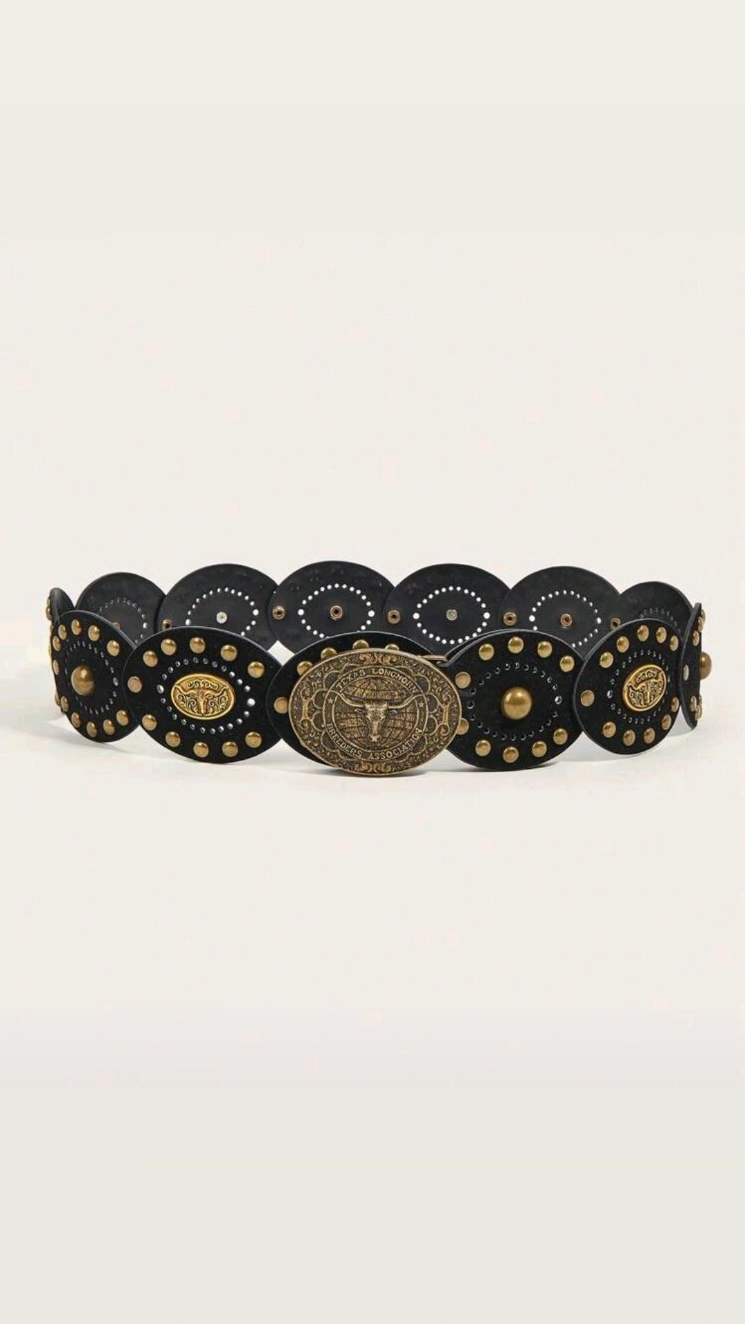 Cinturón ovalado estampado toro