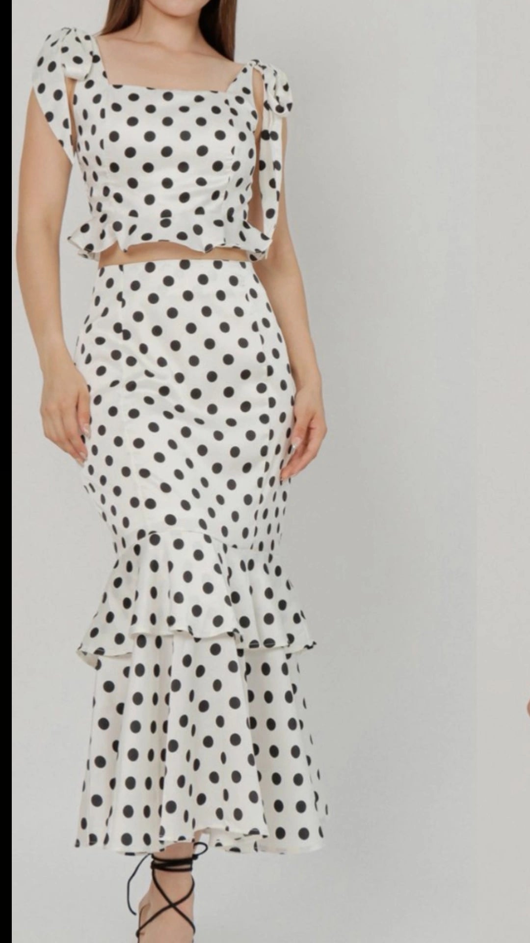 Set lunares top y falda larga