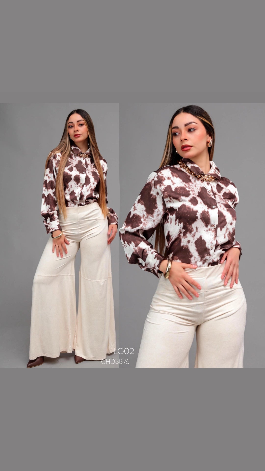 Pantalón ivory suede