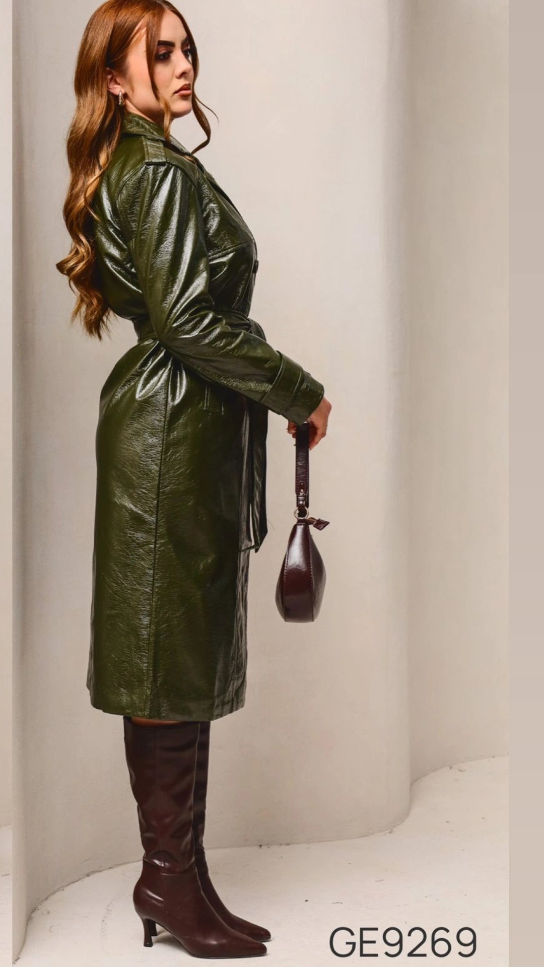 Gabardina vinipiel verde