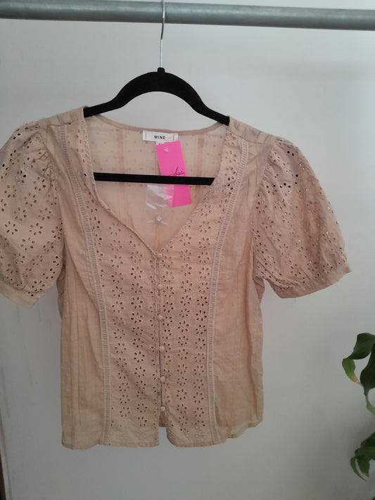 Blusa  nude resorte espalda