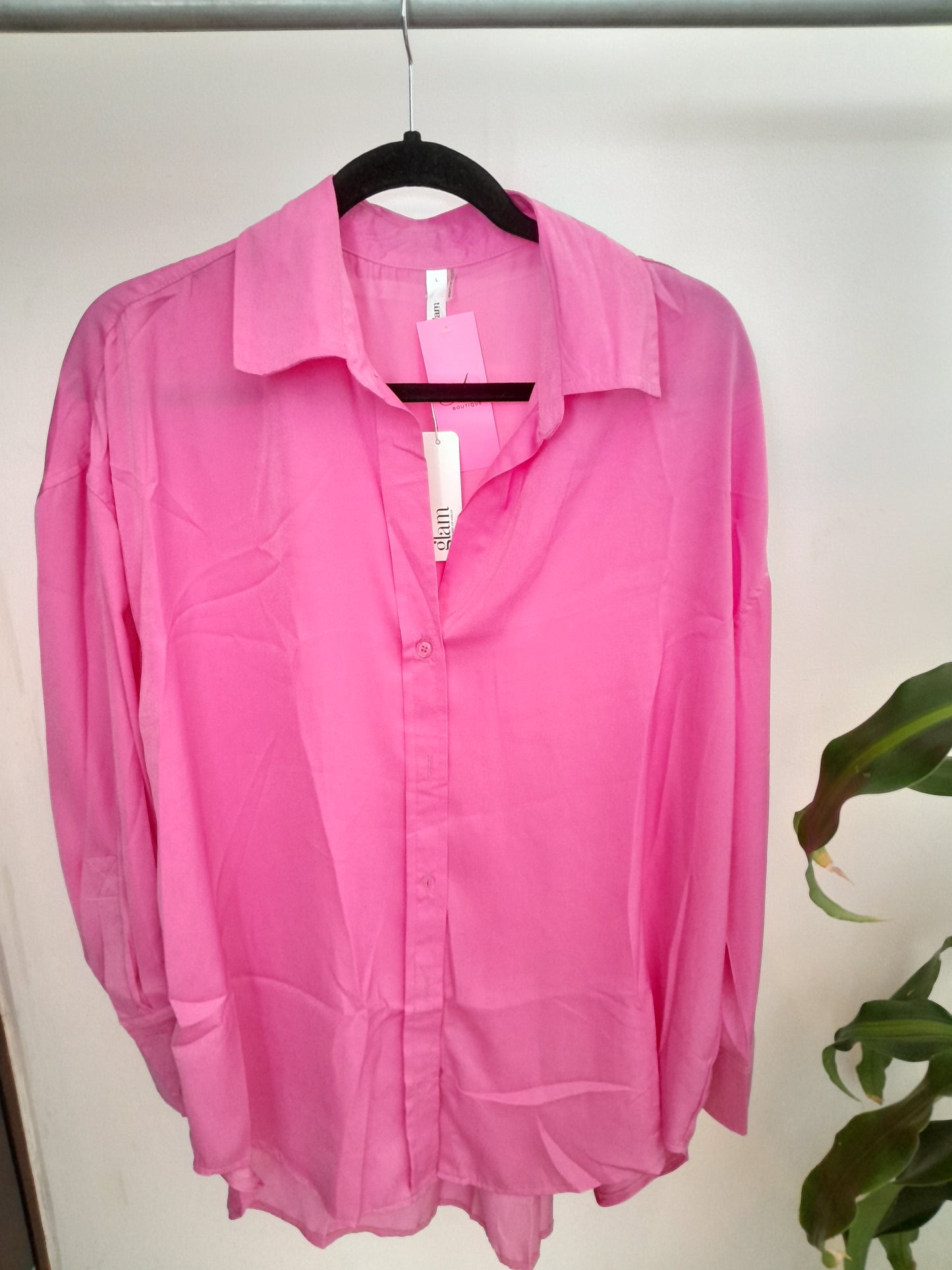 Camisa oversize rosa