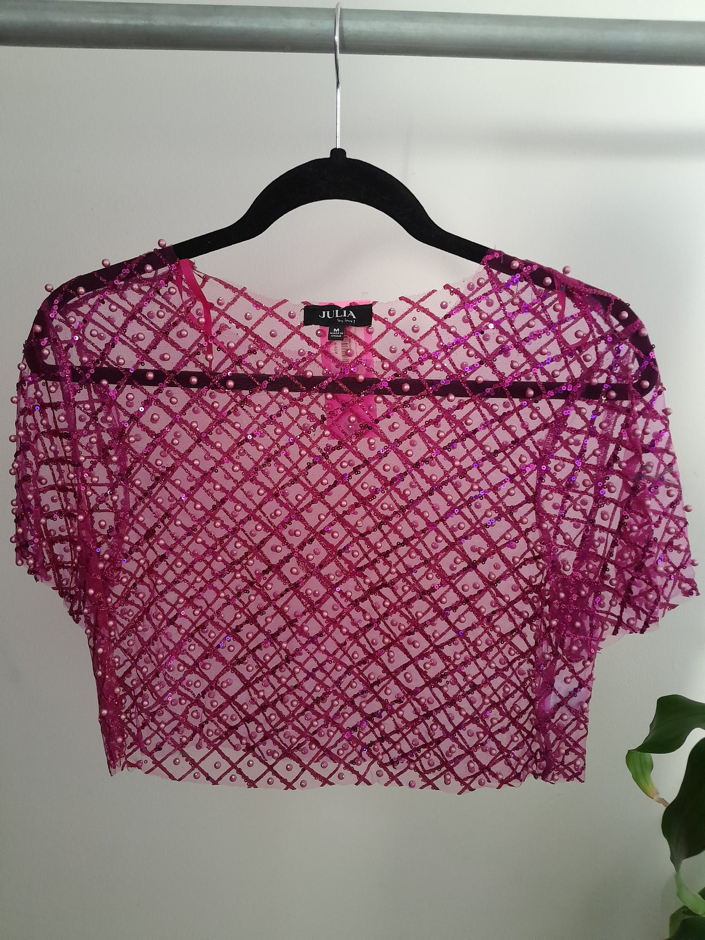 Blusa perlas con lentejuelas