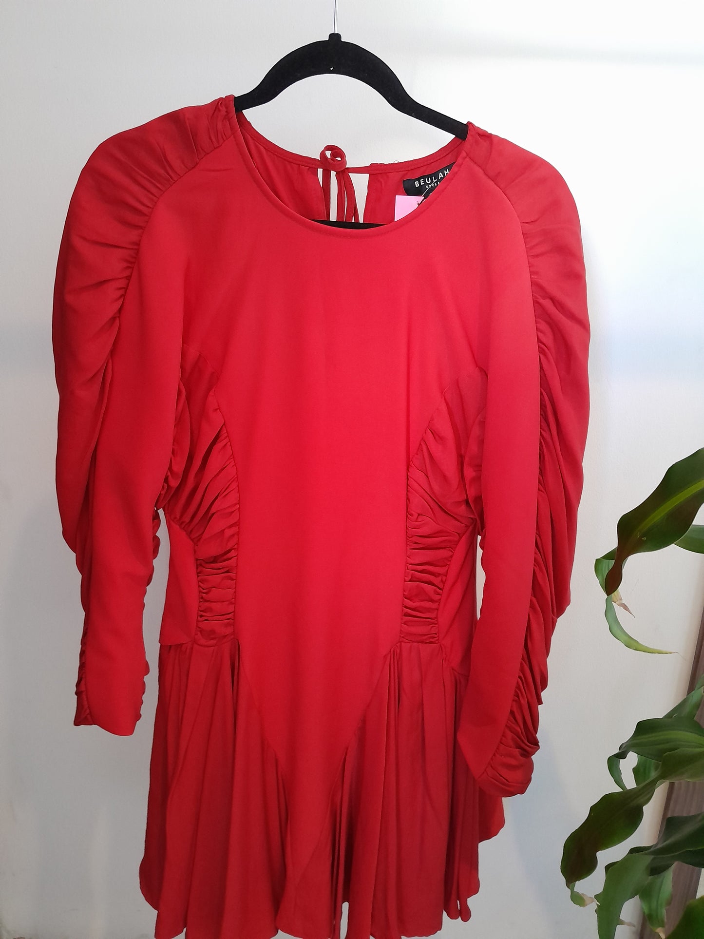 Vestido drapeado rojo