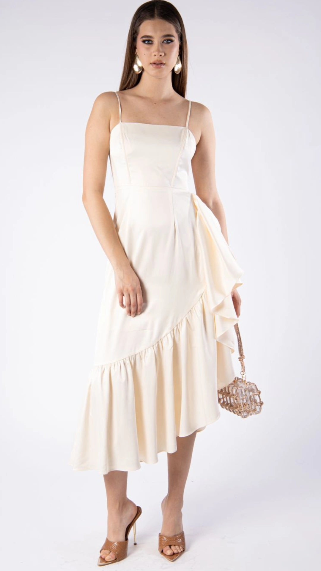 Vestido beige olan