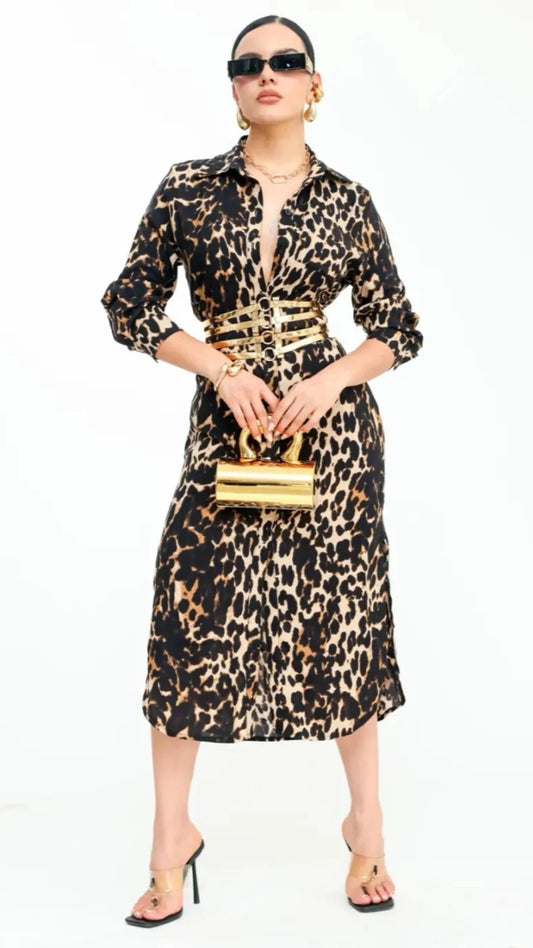 Vestido camisero  Animal print