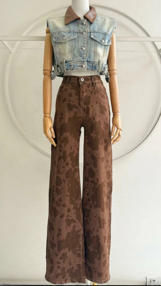 Jeans print cow cafe