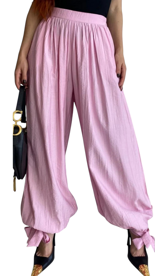 Pantalón globo rosa