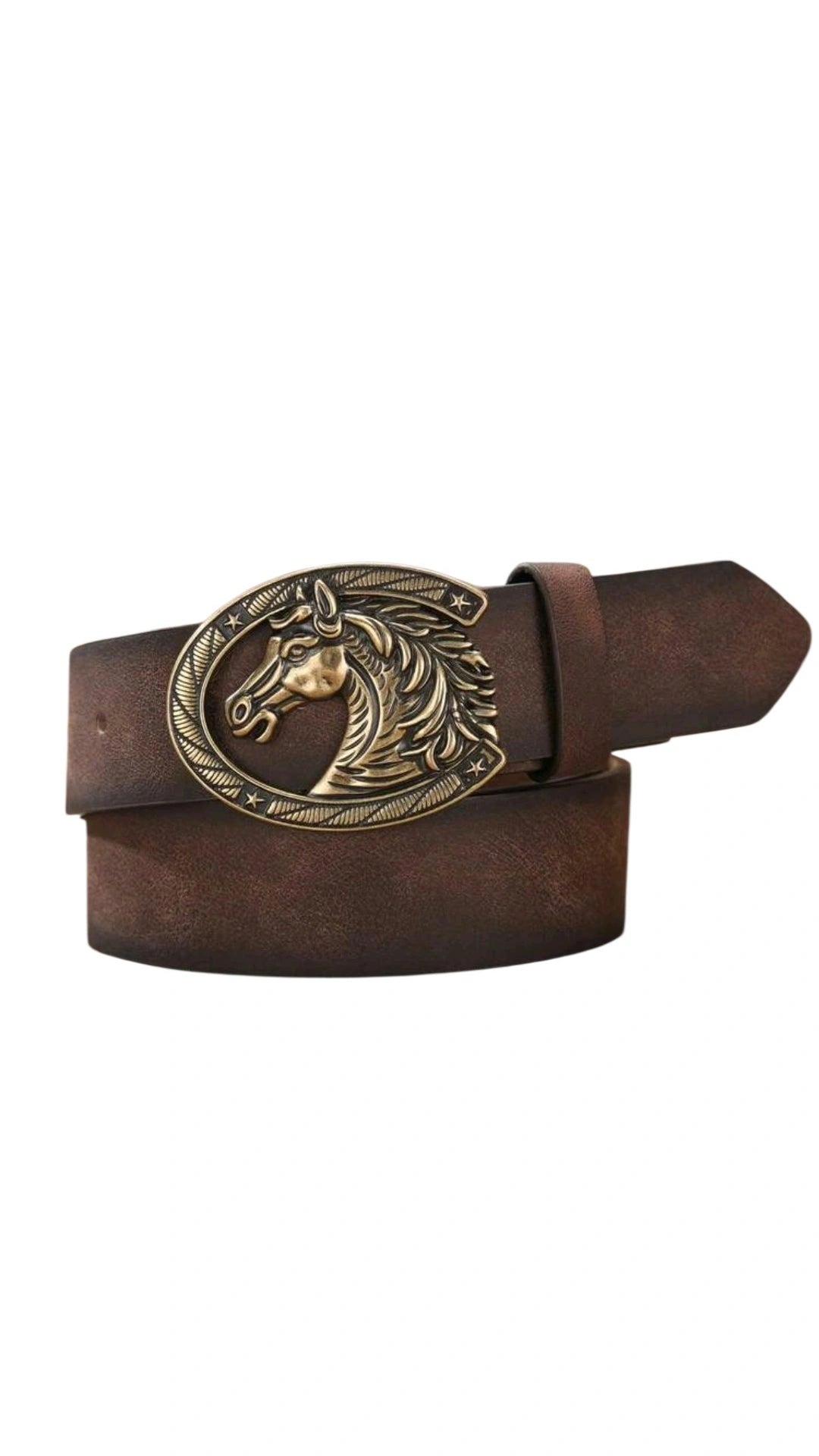 Cinturón hebilla herradura caballo