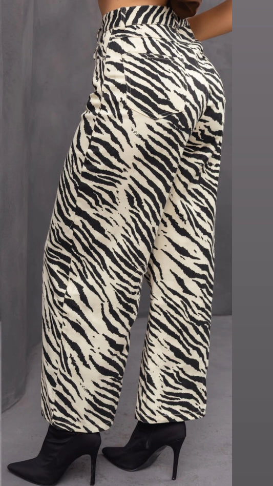 Pantalón cebra mujer