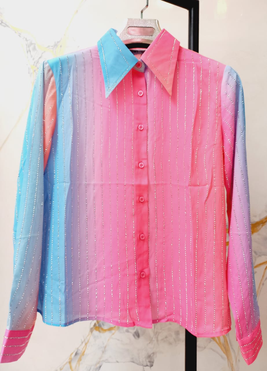 Camisa con brillos degradados