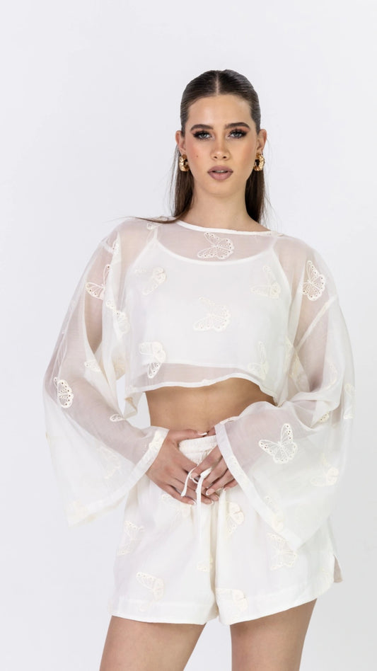 Set short y crop top mariposas