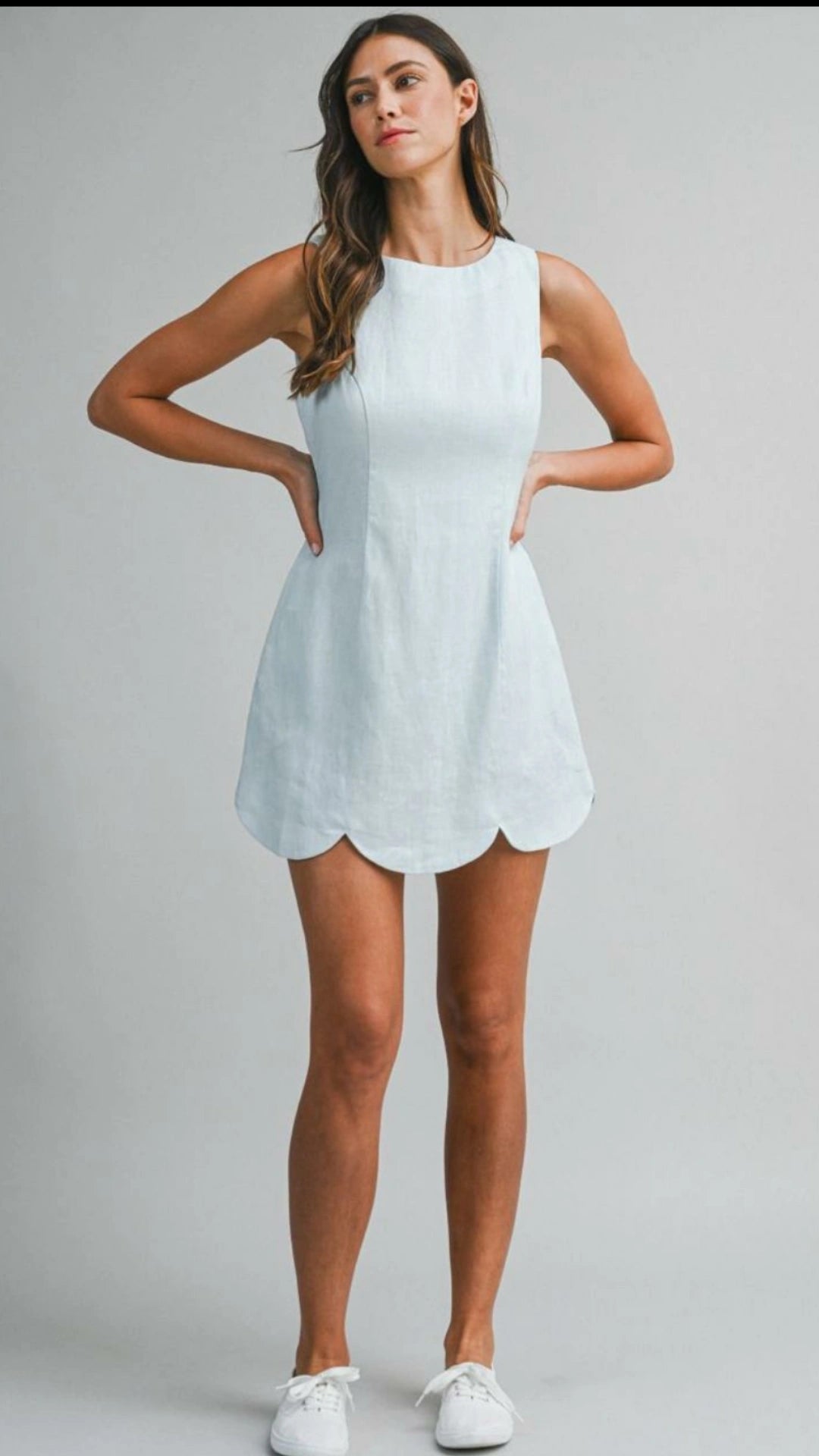 Vestido lino Baby blue