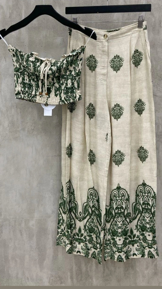 Set pantalón y top combinado