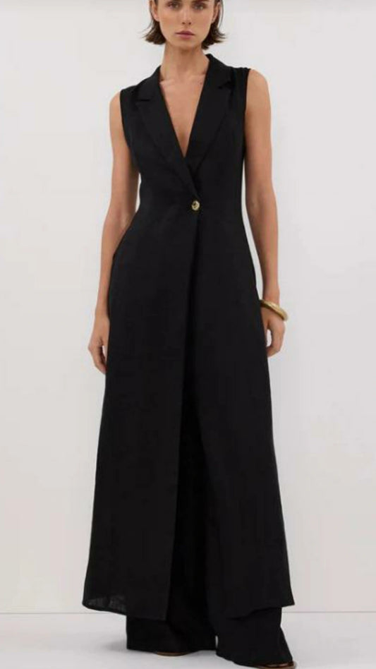 Set maxiblusa y pantalón negro