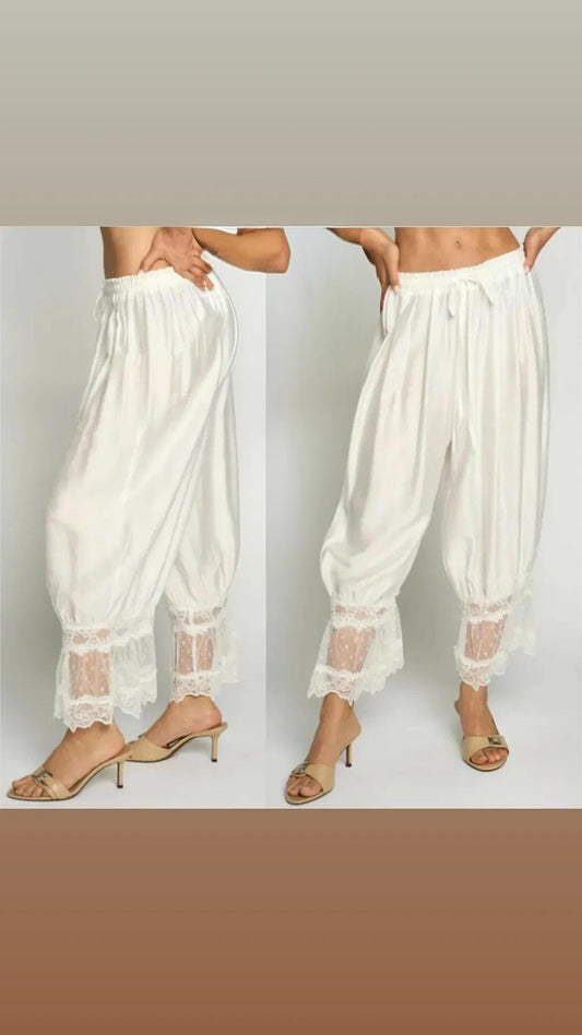 Pantalón globo con encaje