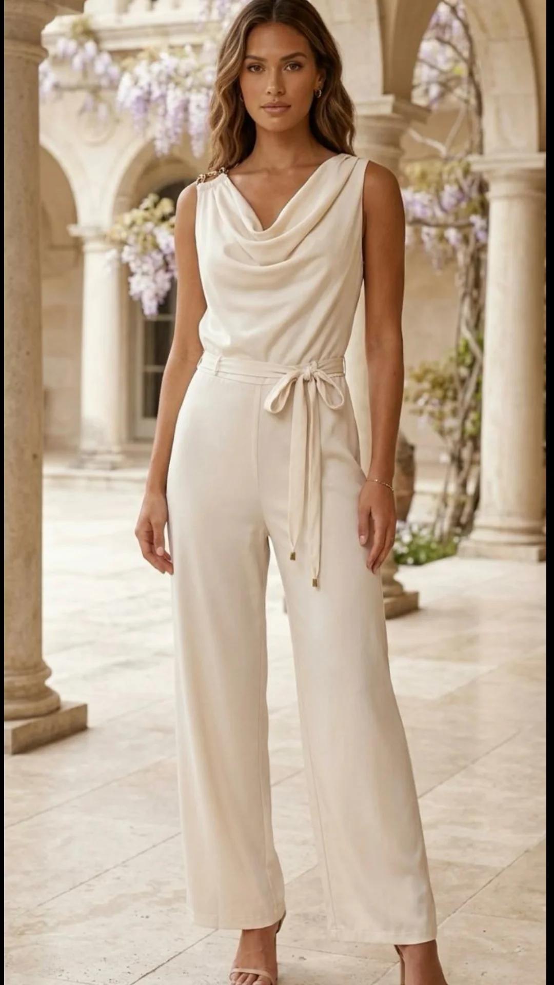 Jumpsuit satinado ivory