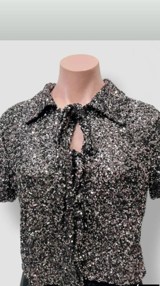 Blusa lentejuelas moños