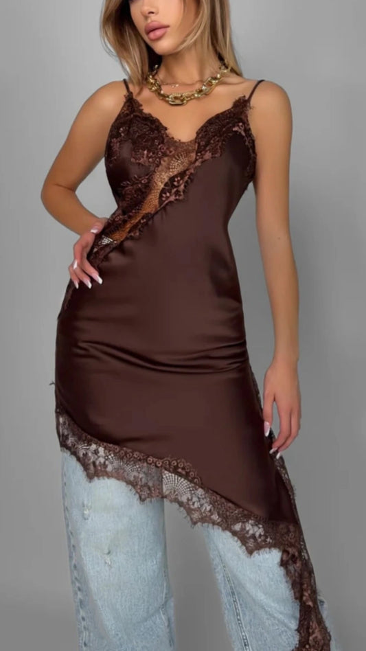 Vestido lencero asimétrico