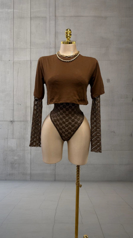 Set pantyblusa encaje colores