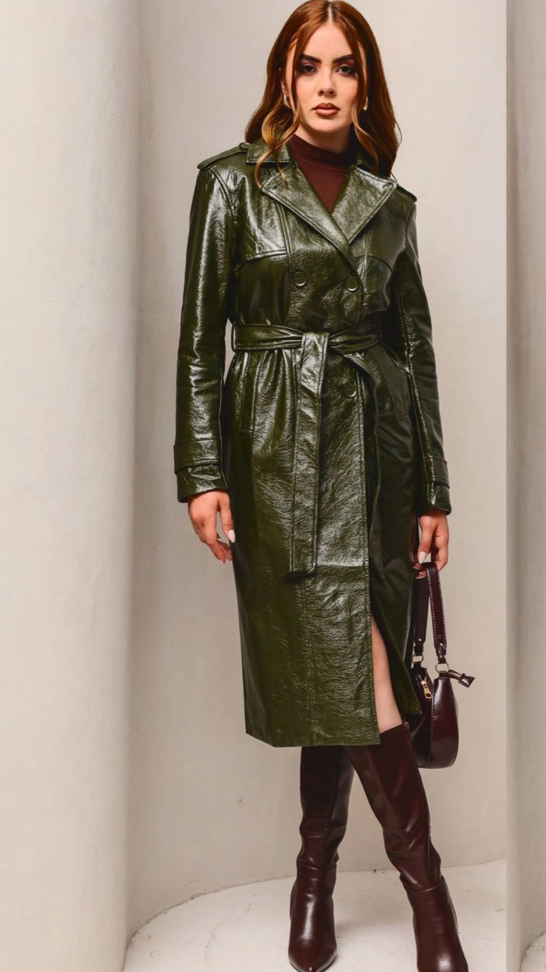 Gabardina vinipiel verde