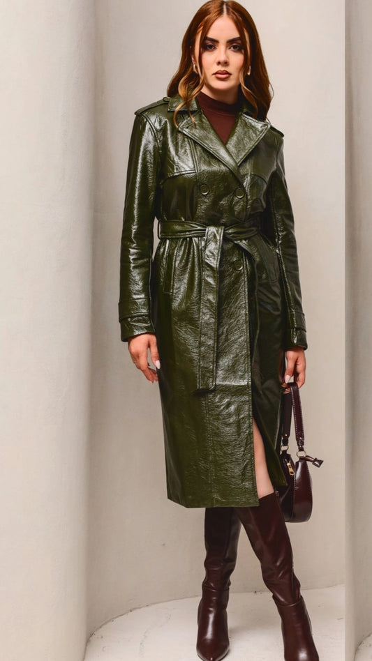 Gabardina vinipiel verde