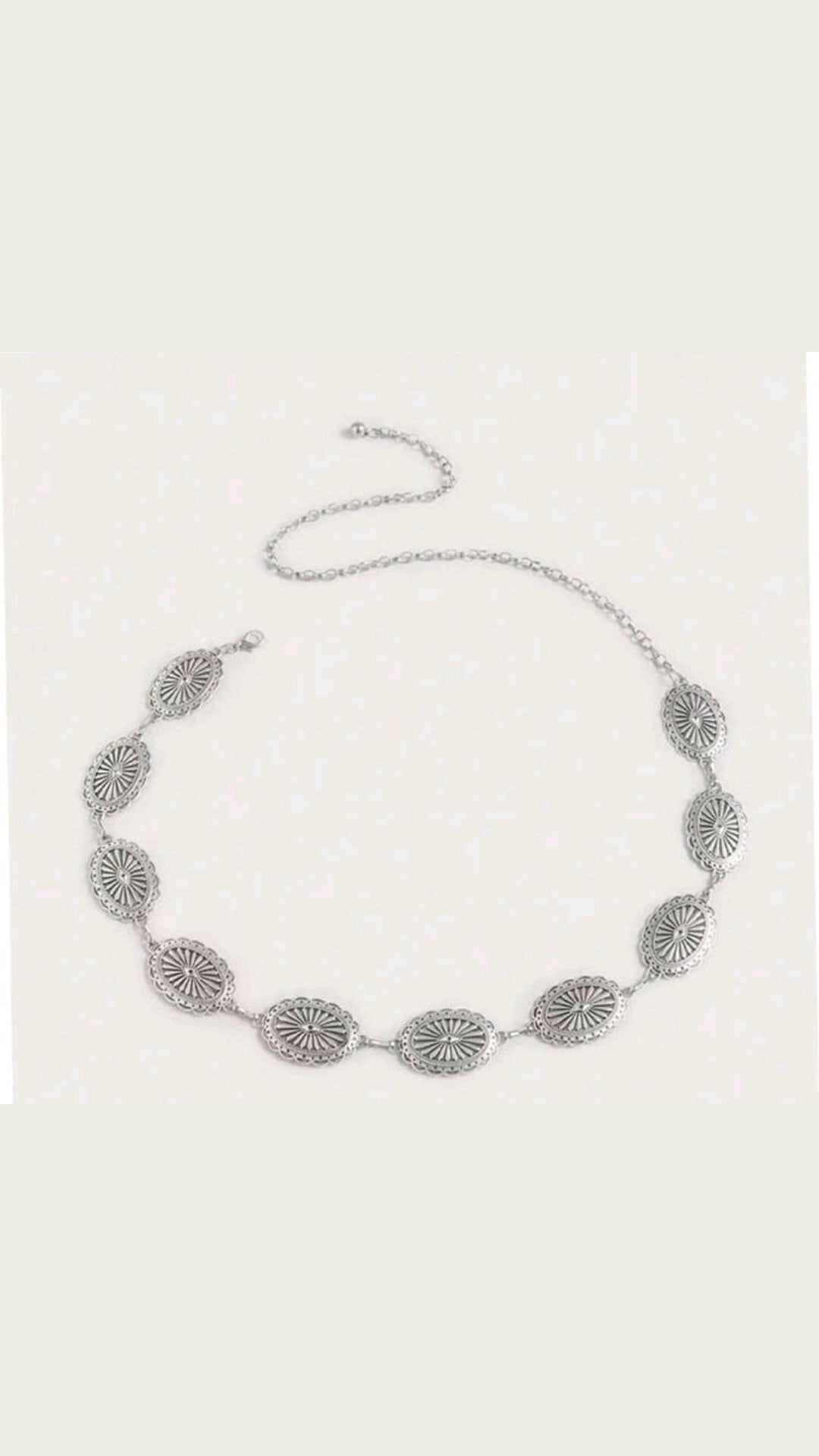 Cinturón boho plata oval