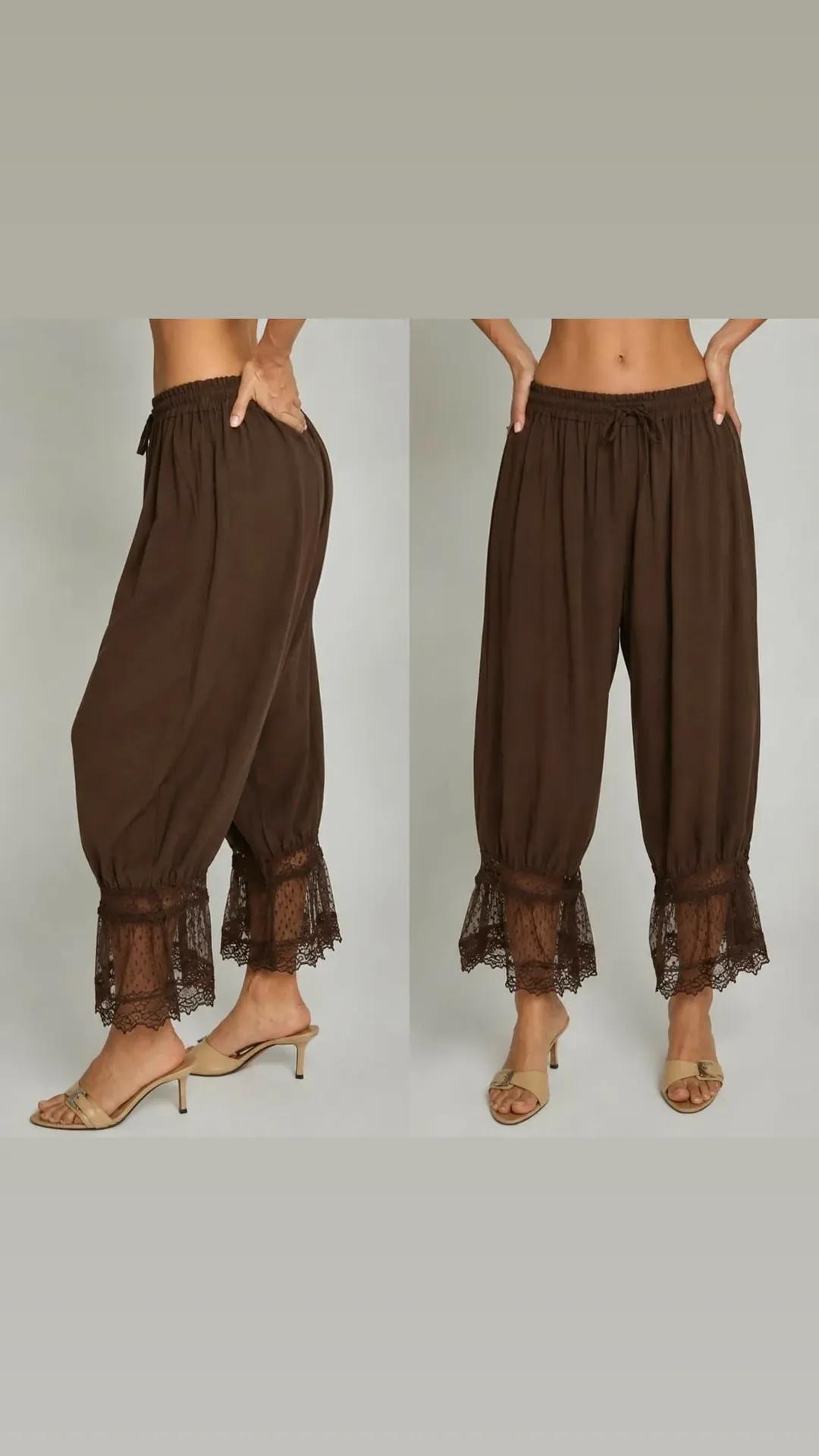 Pantalón globo con encaje