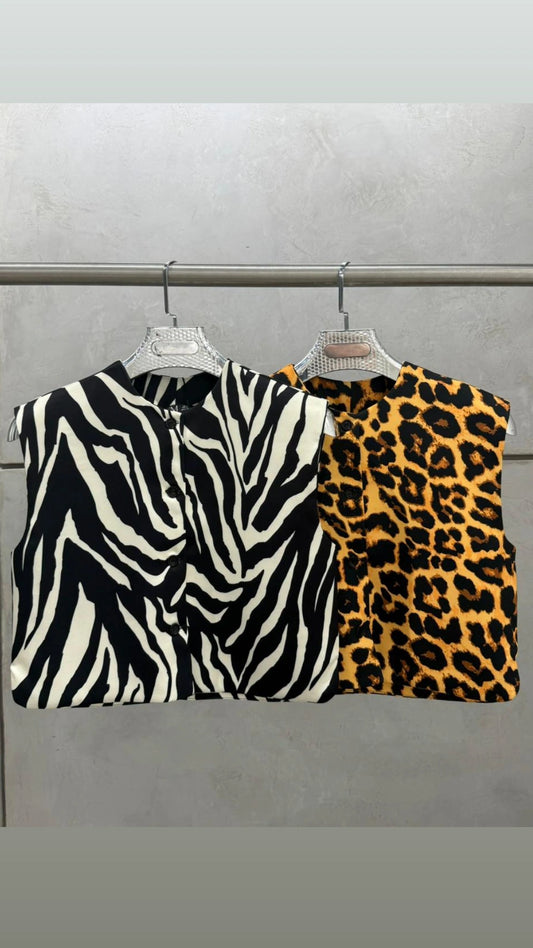 Blusa animal print zebra leopardo