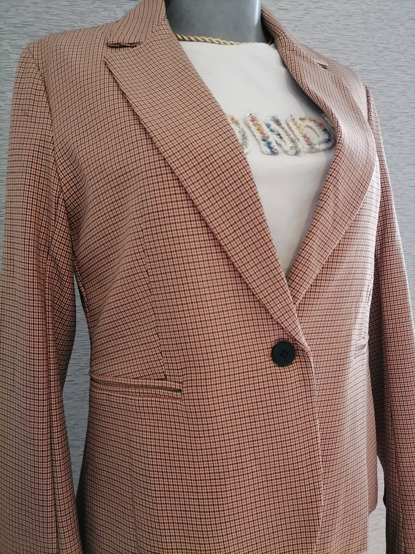 Blazer cuadros tonos café