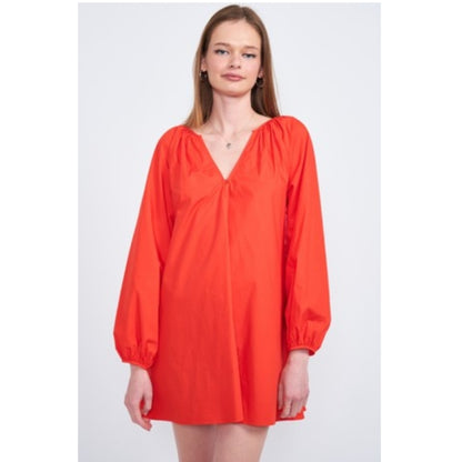 Vestido rojo tipo bata